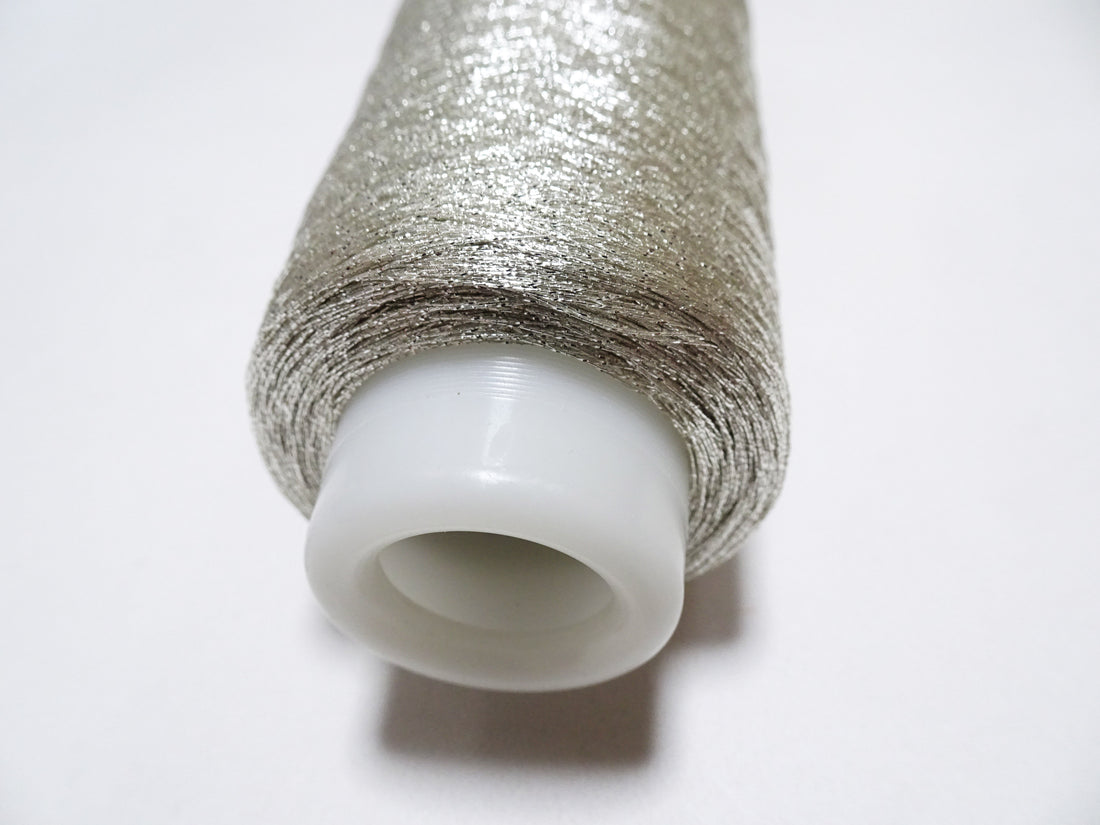 Japanese Vintage Silver Leaf Thread With Spiral Metallic Wrap Embroidery 2000M  0.16mm  16480