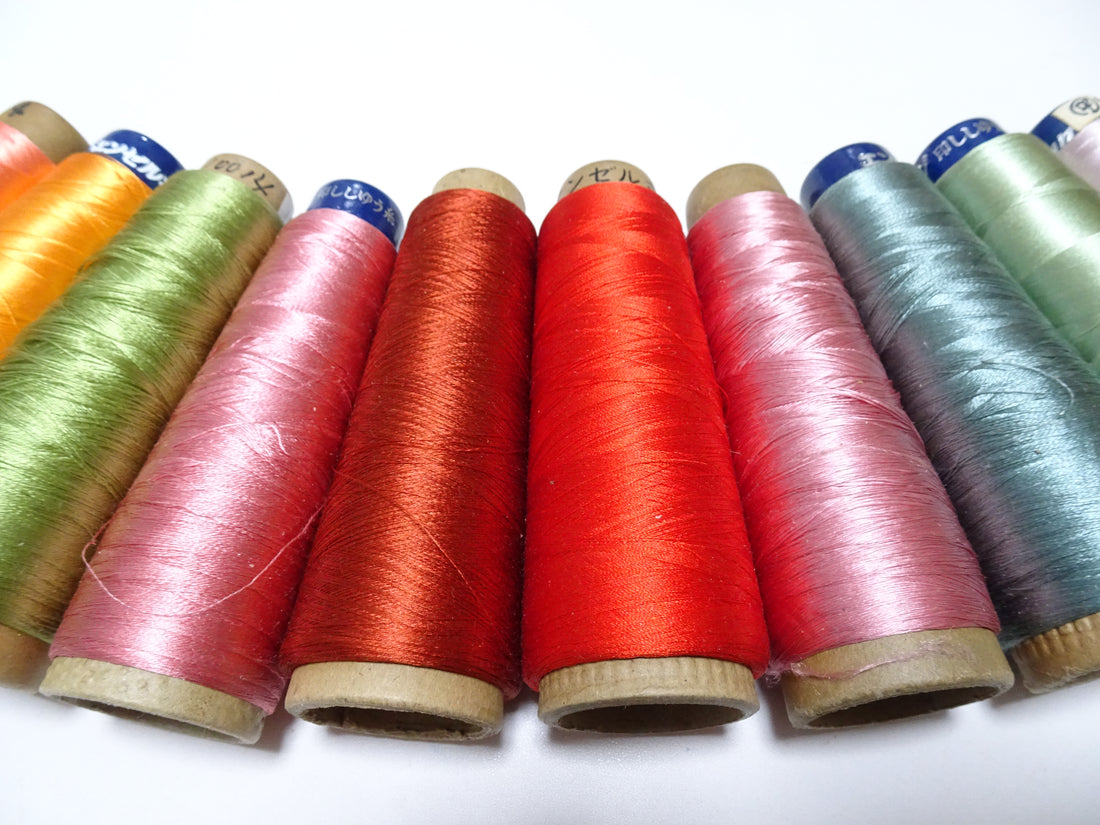 Special Price!! Japanese vintage silk thread 10sets embroidery Over 6,000 meters  16371
