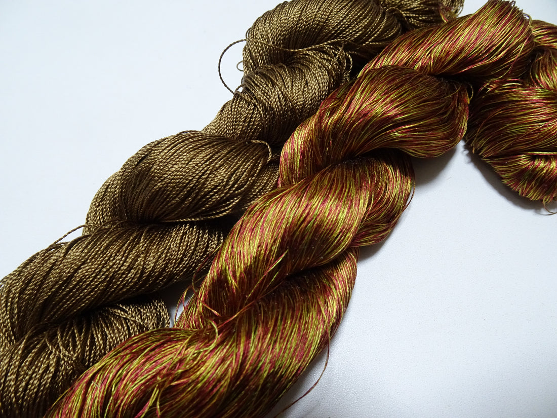 Japanese Vintage Strong Twisted Silk Thread 2sets Embroidery & Weaving 15601