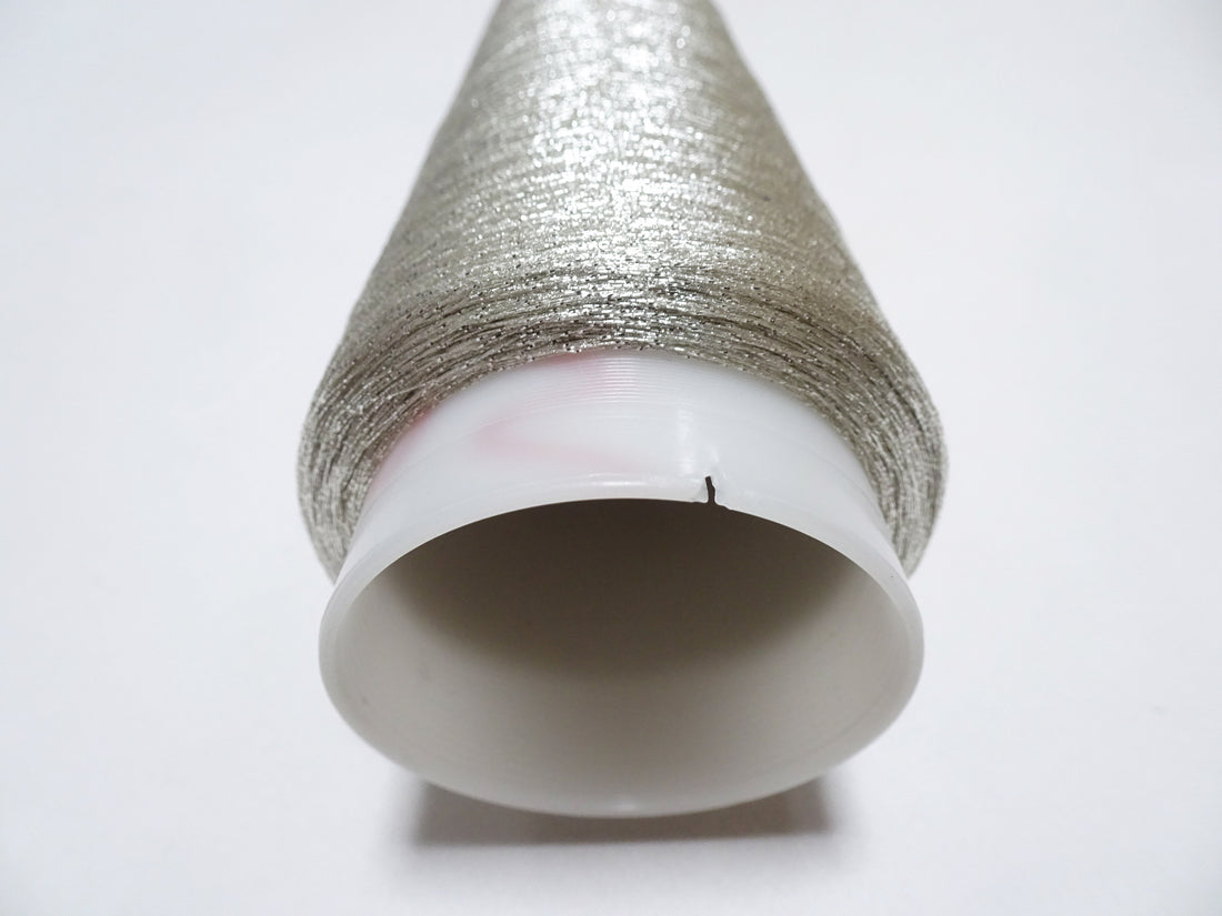 Japanese Vintage Silver Leaf Thread With Spiral Metallic Wrap Embroidery 2000M  0.16mm  16480