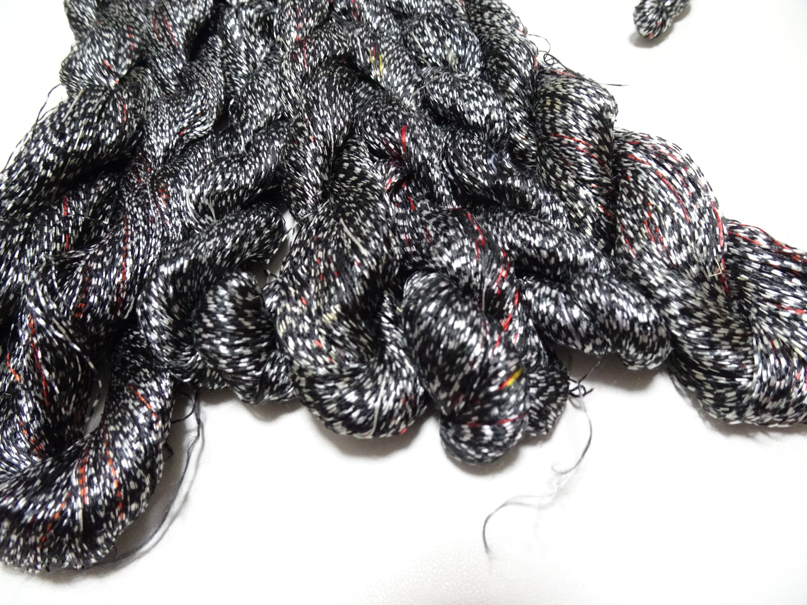 Japanese Vintage Super Rare Mud Dyeing kasuri loose Twisted Silk Thread Sets Embroidery & weave 13420