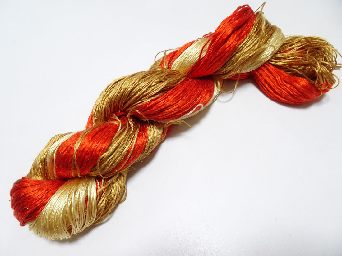 Japanese Vintage loose Twisted Silk Thread Embroidery 14543