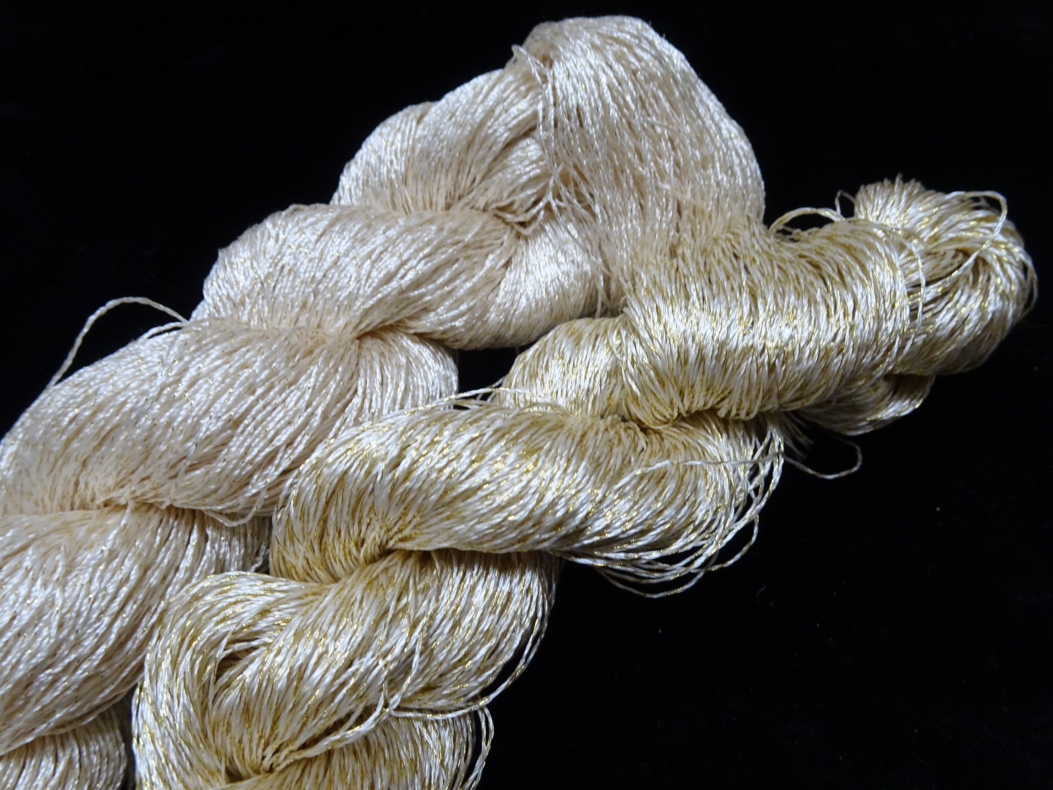 Japanese Vintage High Class Rare Silk Thread 2sets Mixture of Gold embroidery 17904