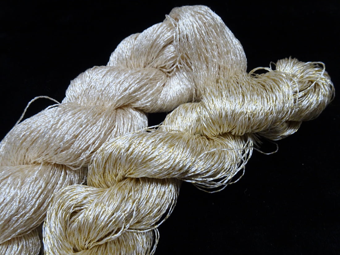 Japanese Vintage High Class Rare Silk Thread 2sets Mixture of Gold embroidery 17904