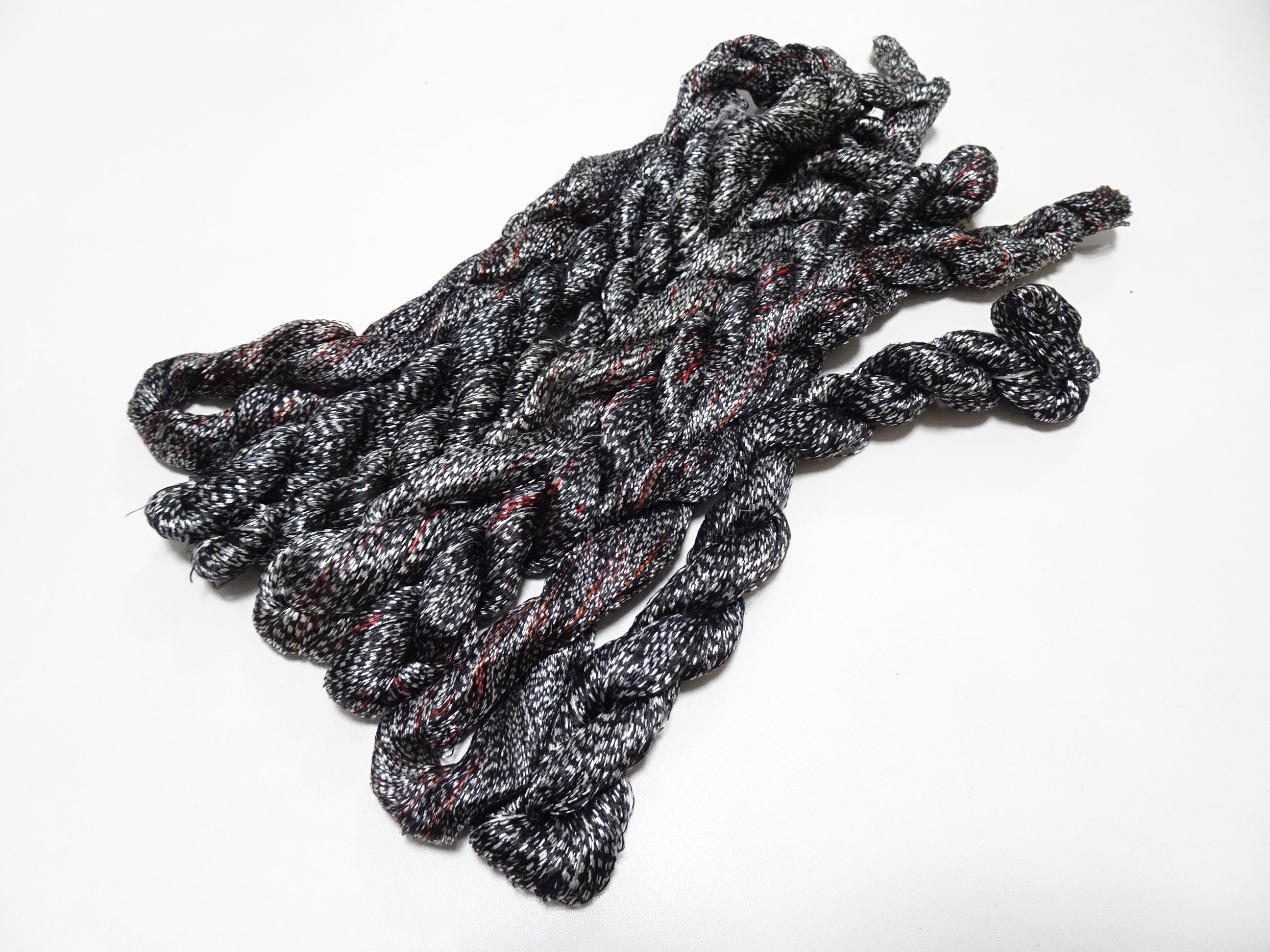 Japanese Vintage Super Rare Mud Dyeing kasuri loose Twisted Silk Thread Sets Embroidery & weave 13421