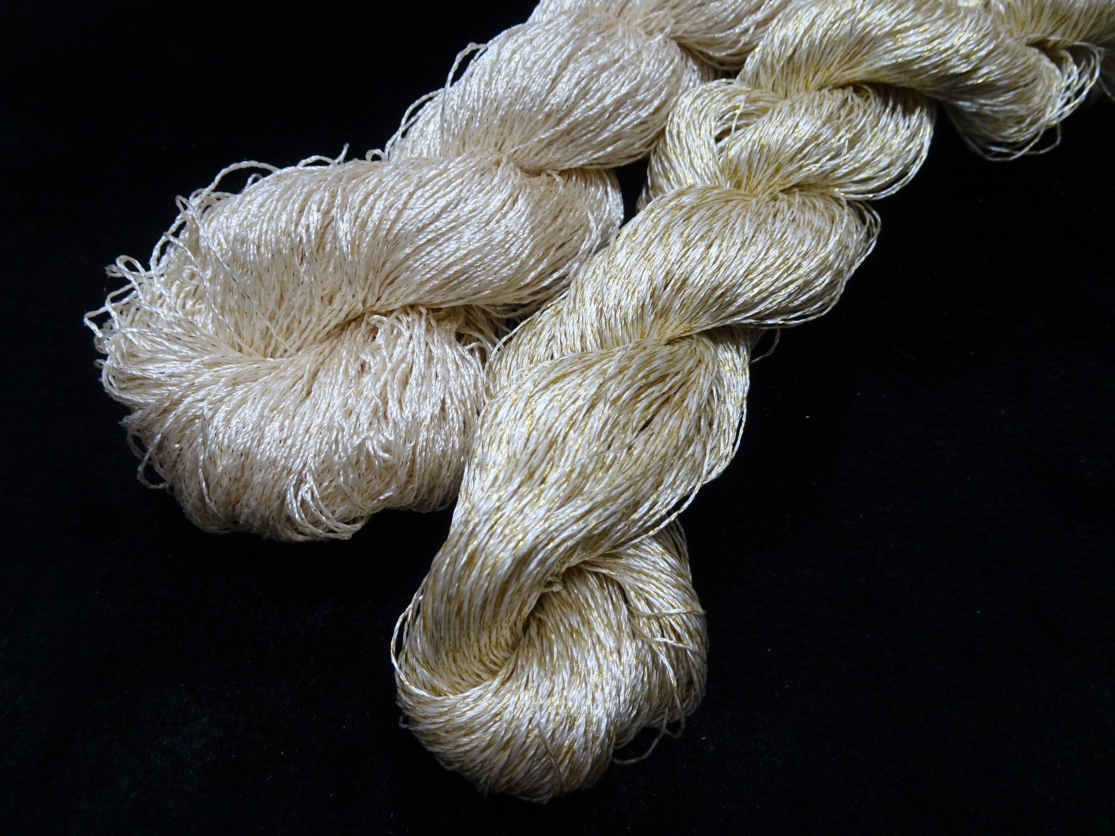 Japanese Vintage High Class Rare Silk Thread 2sets Mixture of Gold embroidery 17904