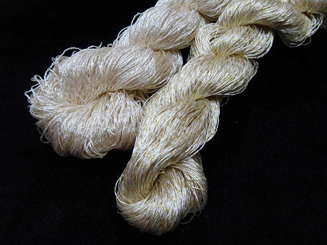 Japanese Vintage High Class Rare Silk Thread 2sets Mixture of Gold embroidery 17904