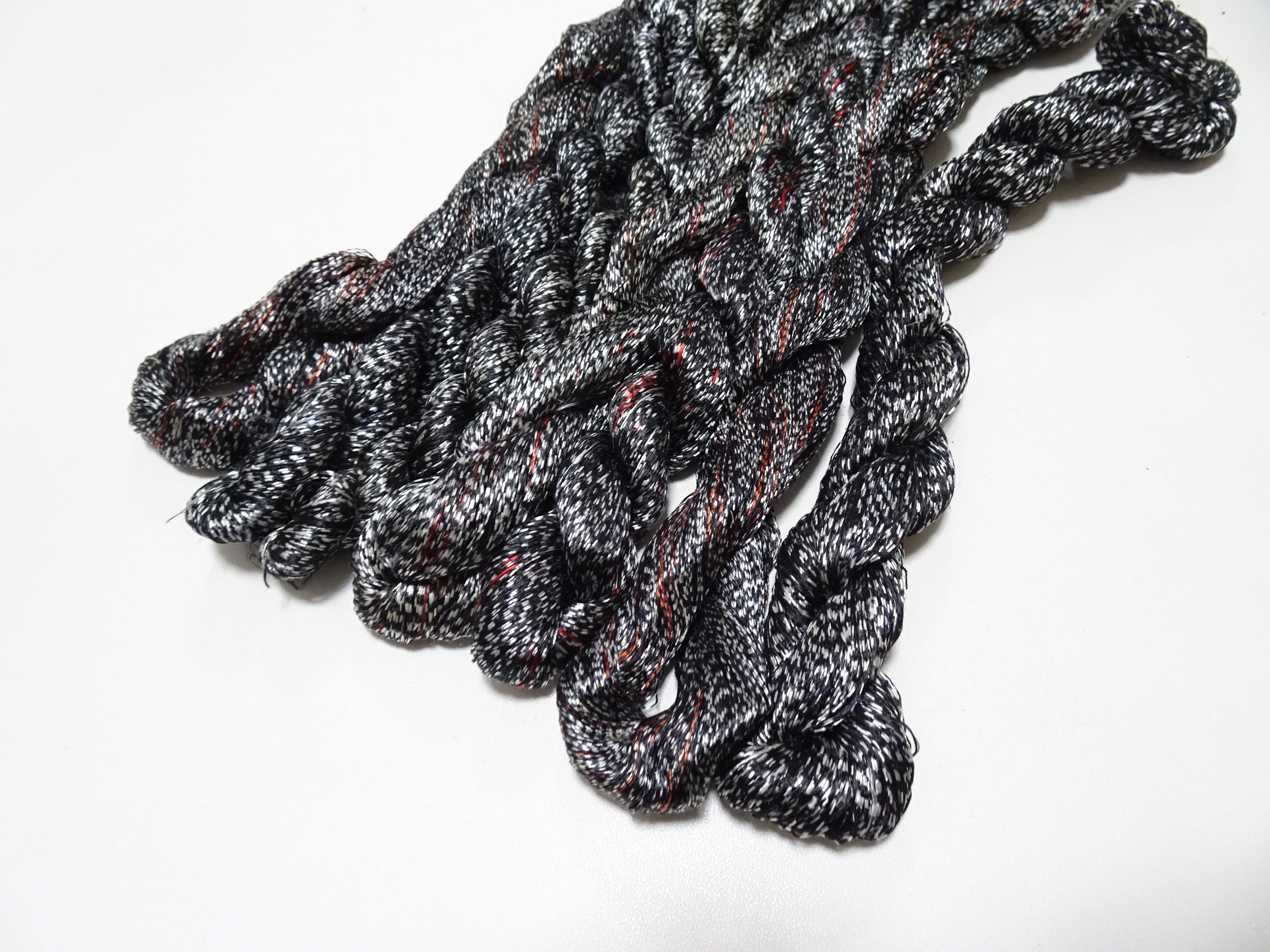 Japanese Vintage Super Rare Mud Dyeing kasuri loose Twisted Silk Thread Sets Embroidery & weave 13421