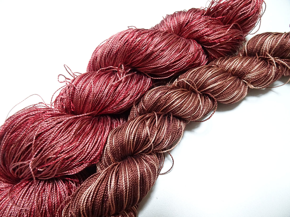 Japanese Vintage Twisted Silk Thread 2sets Embroidery & Weaving 18443