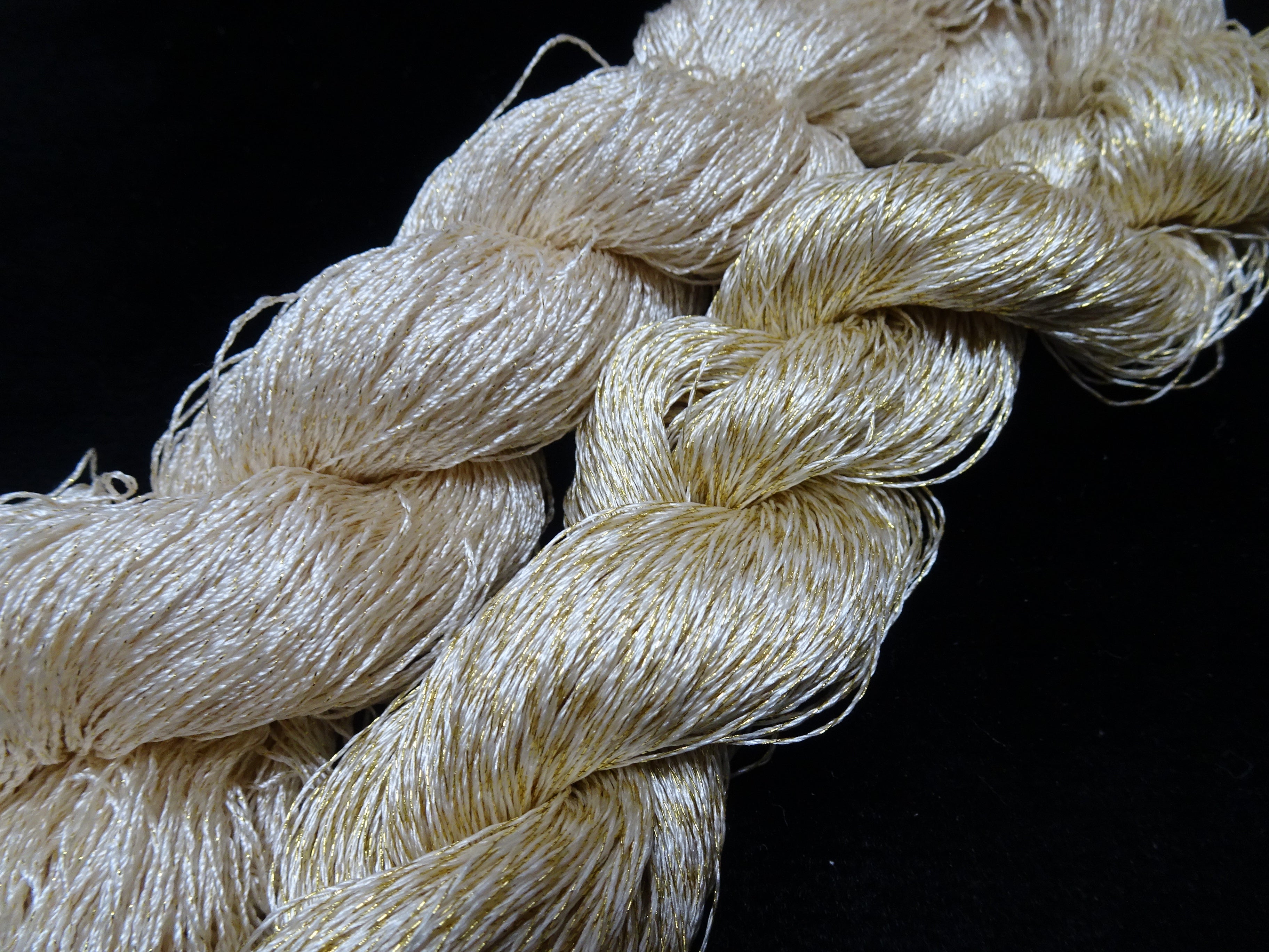 Japanese Vintage High Class Rare Silk Thread 2sets Mixture of Gold embroidery 17904