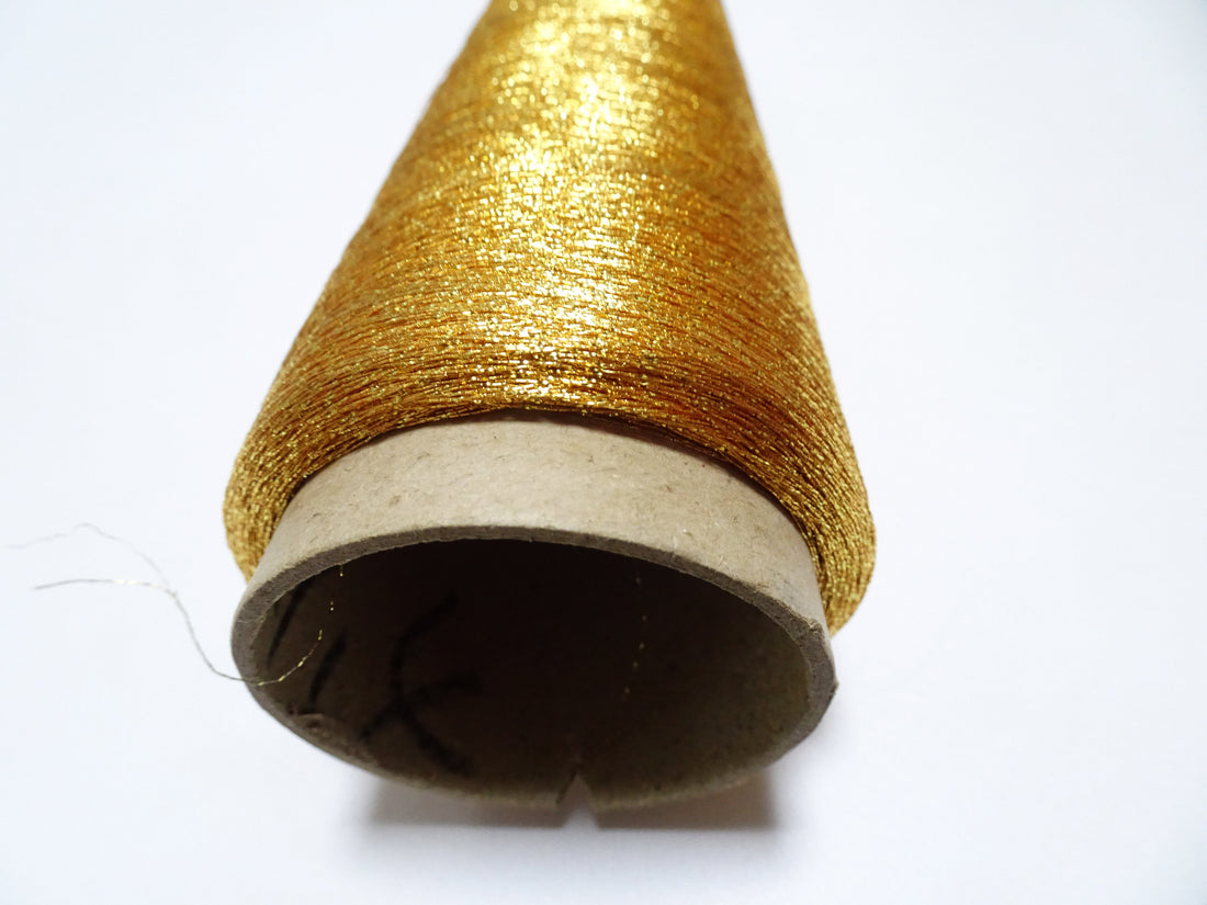 Japanese Vintage Gold Leaf Thread With Spiral Metallic Wrap Embroidery 2000M  0.16mm  16481