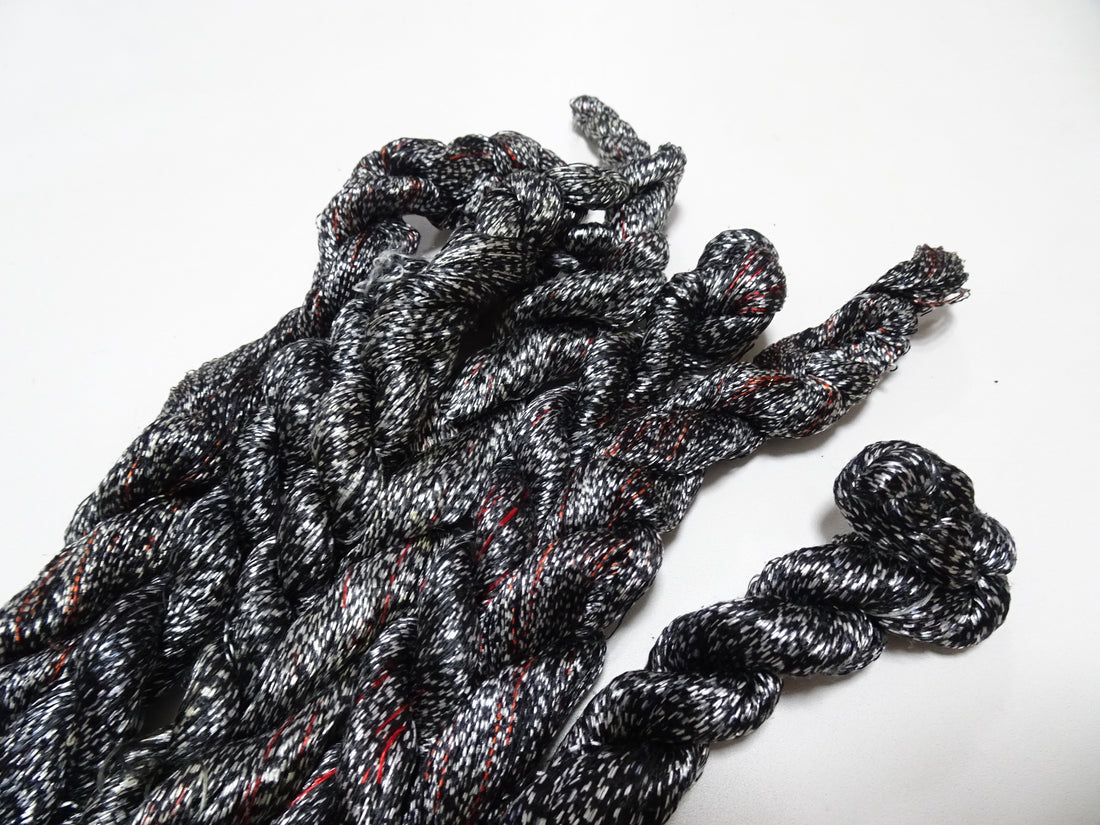 Japanese Vintage Super Rare Mud Dyeing kasuri loose Twisted Silk Thread Sets Embroidery & weave 13421