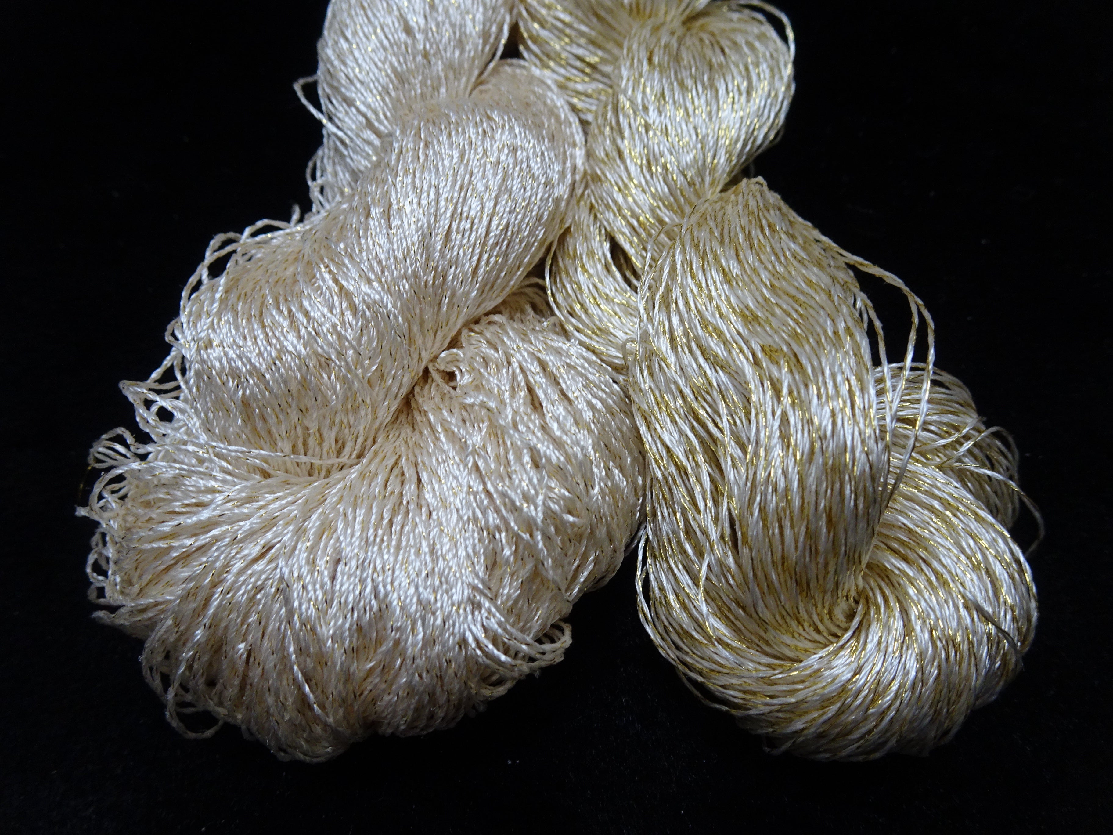 Japanese Vintage High Class Rare Silk Thread 2sets Mixture of Gold embroidery 17904