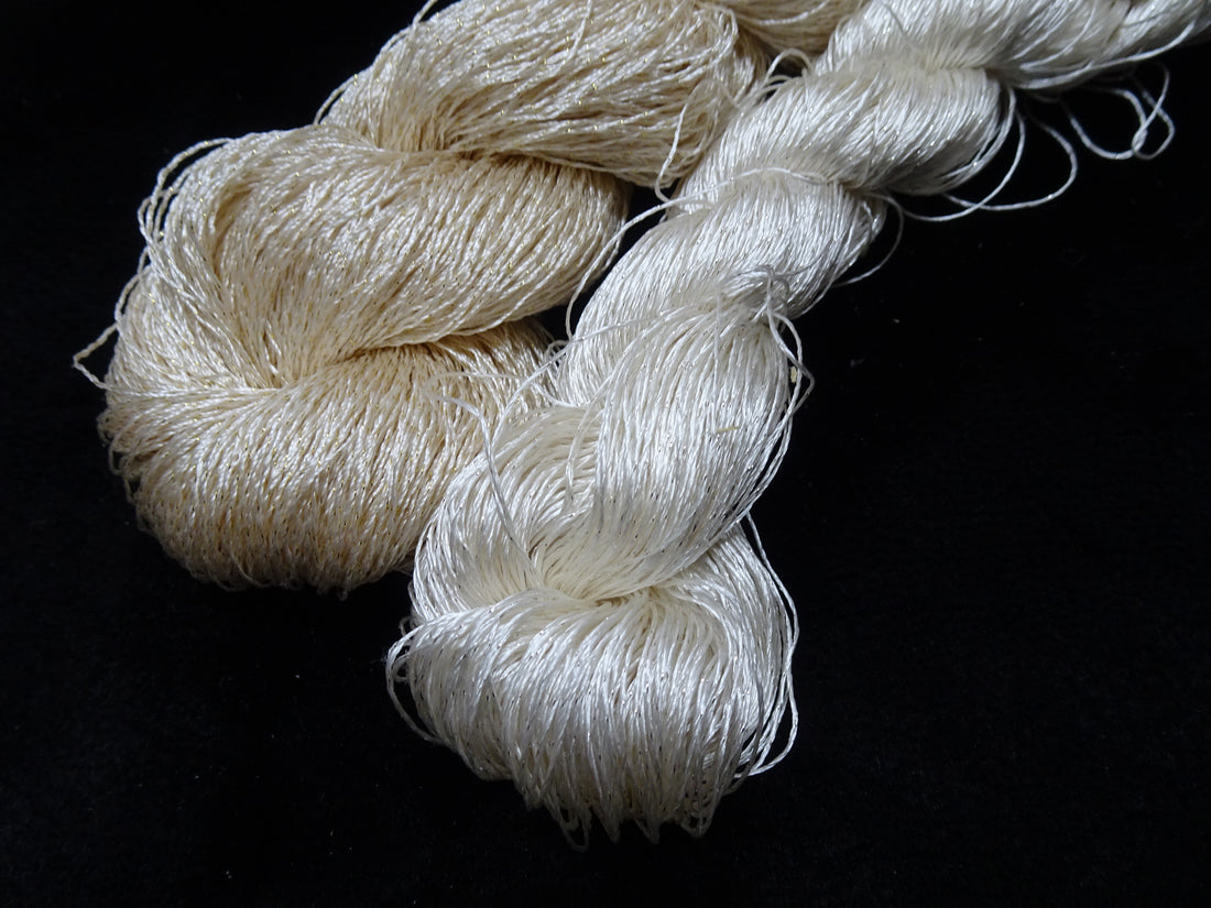Japanese Vintage High Class Rare Silk Thread 2sets Mixture of Gold embroidery 17905