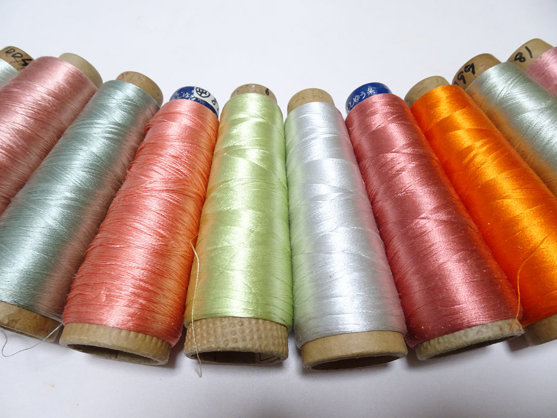 Special Price!! Japanese vintage silk thread 10sets embroidery Over 6,000 meters  16373