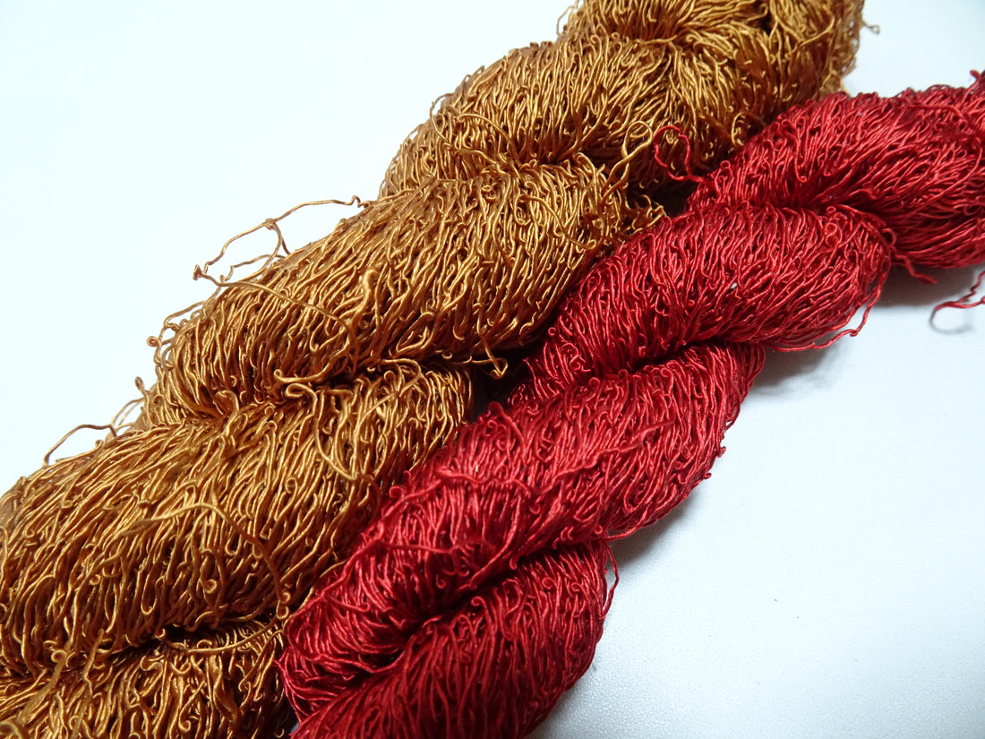Japanese Vintage Rare Chirimen Silk Thread 2sets Embroidery & Weaving 17549