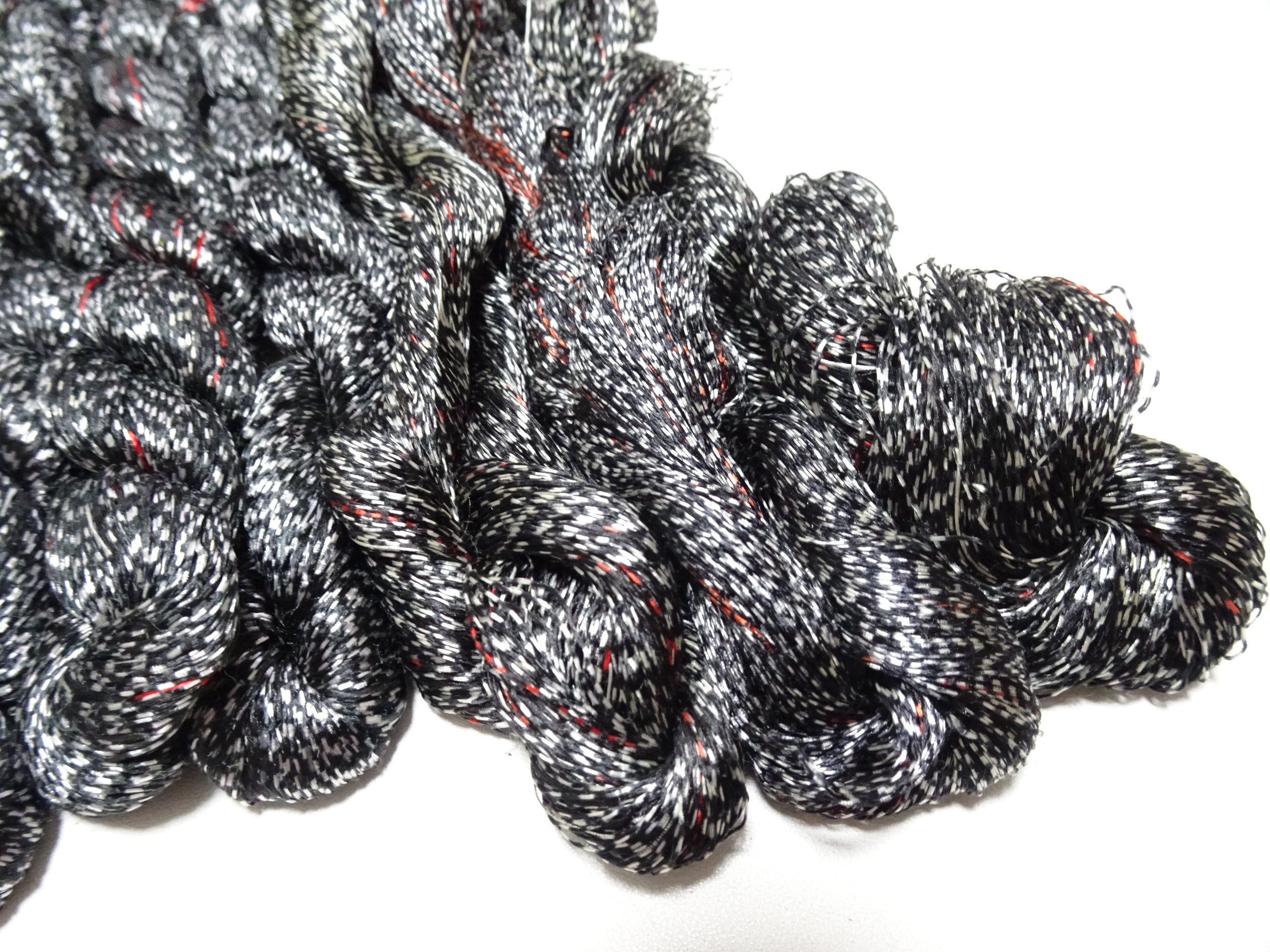 Japanese Vintage Super Rare Mud Dyeing kasuri loose Twisted Silk Thread Sets Embroidery & weave 13422