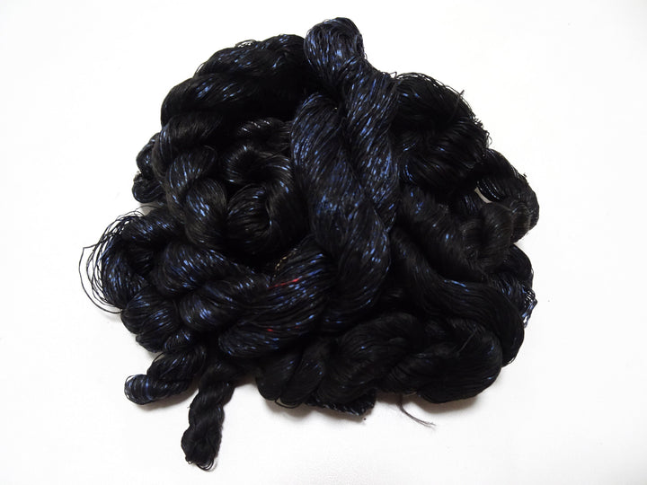 Japanese Vintage Super Rare Indigo Mud Dyeing kasuri loose Twisted Silk Thread Sets Embroidery & weave 13423