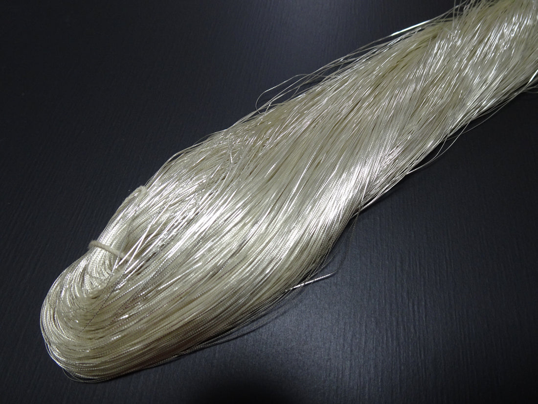 Special Price!! Japanese Rare Vintage High Class Real Silver Leaf Thread "Gokukou" Embroidery  1000M  0.16mm  17704