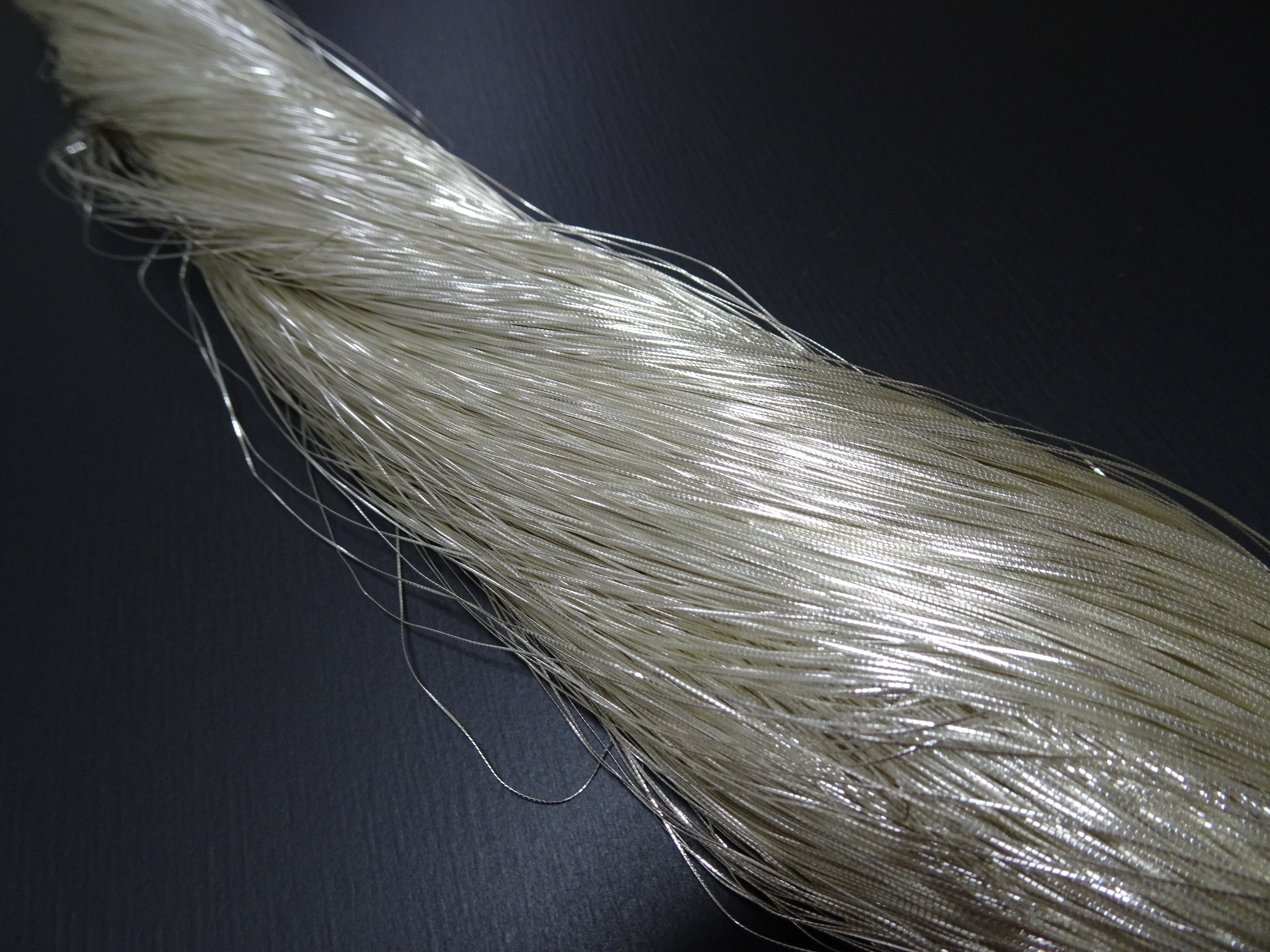 Special Price!! Japanese Rare Vintage High Class Real Silver Leaf Thread "Gokukou" Embroidery  1000M  0.16mm  17704