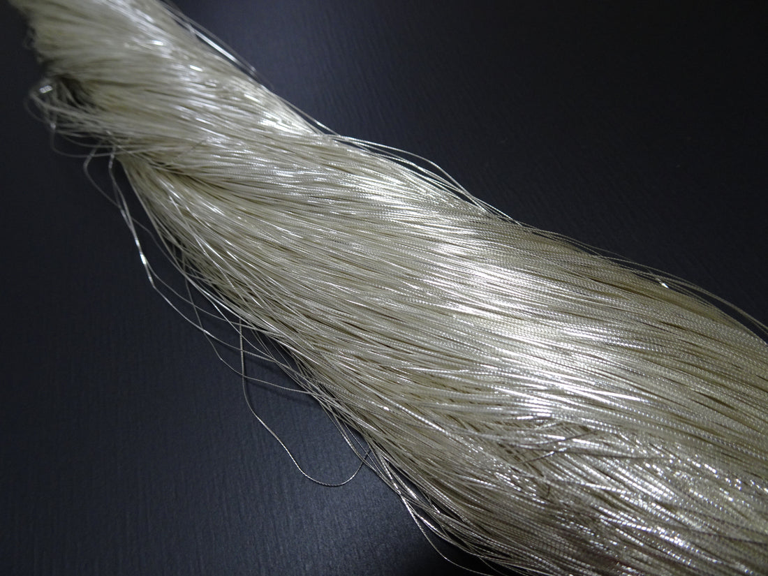 Special Price!! Japanese Rare Vintage High Class Real Silver Leaf Thread "Gokukou" Embroidery  1000M  0.16mm  17704