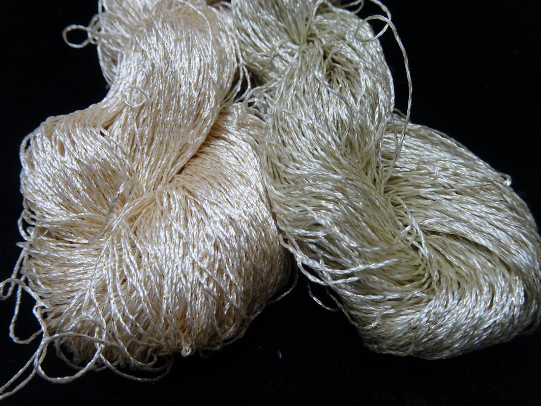 Japanese Vintage High Class Rare Silk Thread 2sets Mixture of Gold embroidery 17906