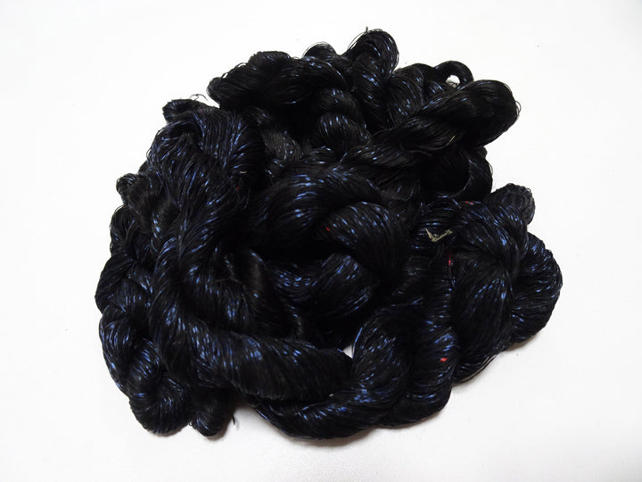 Japanese Vintage Super Rare Indigo Mud Dyeing kasuri loose Twisted Silk Thread Sets Embroidery & weave 13424