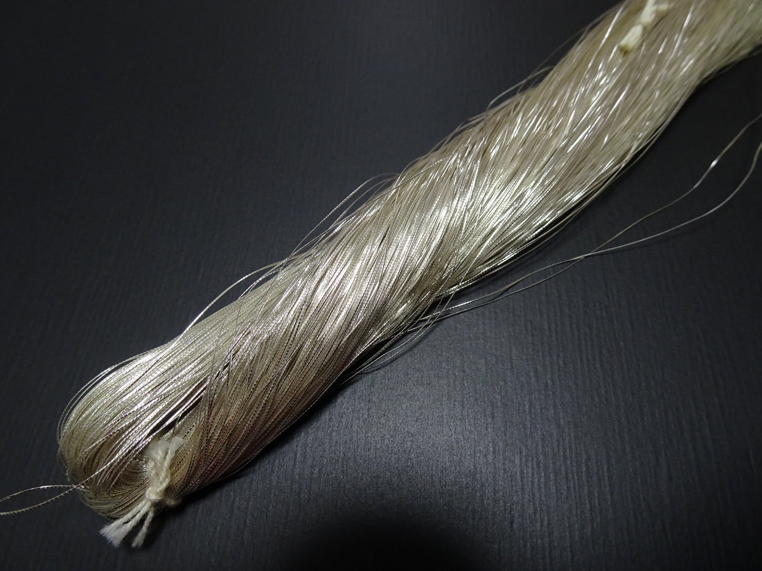 Special Price!! Japanese Rare Vintage High Class Real Silver Leaf Thread "Gokukou" Embroidery  500M  0.16mm  17705