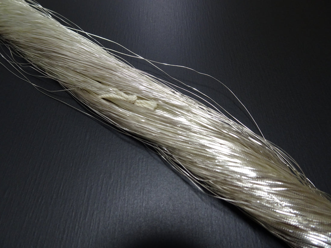 Special Price!! Japanese Rare Vintage High Class Real Silver Leaf Thread "Gokukou" Embroidery  500M  0.16mm  17705