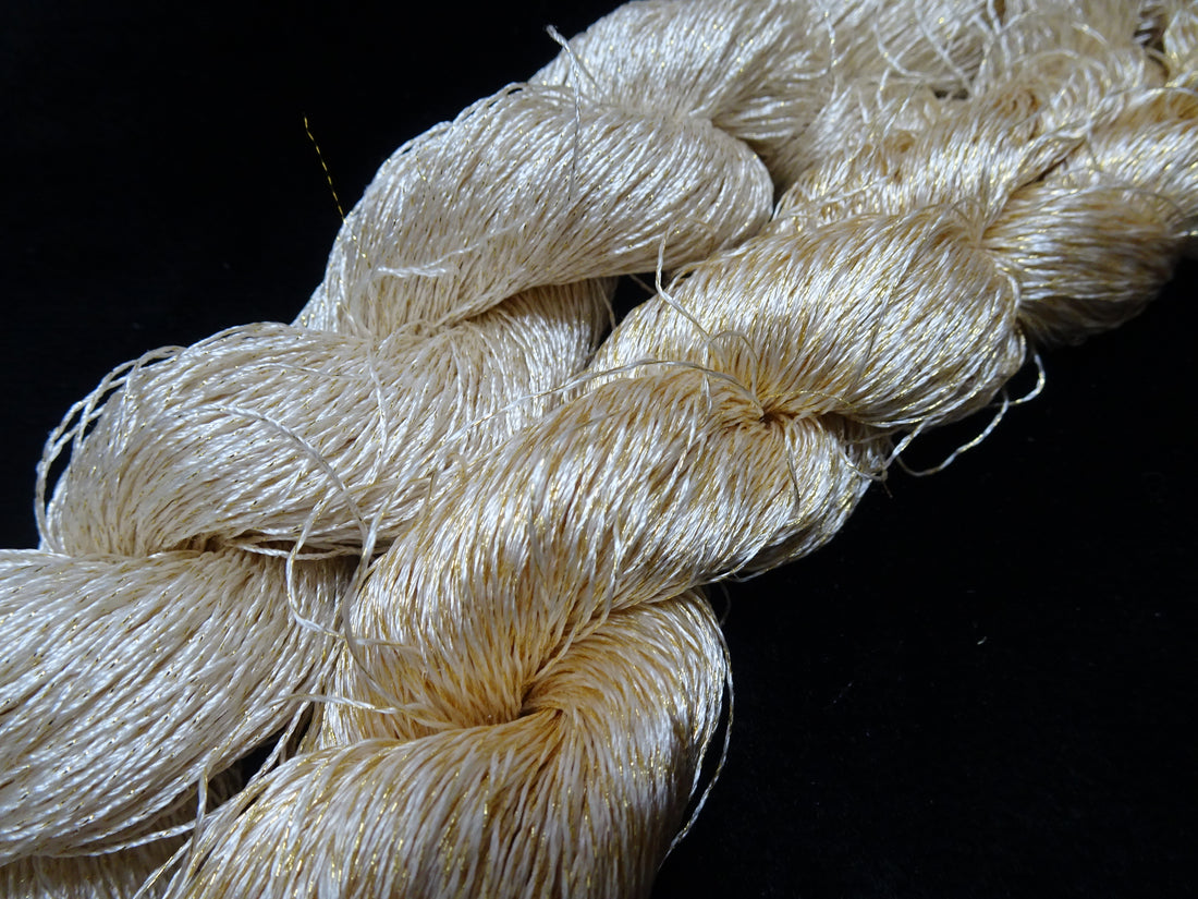 Japanese Vintage High Class Rare Silk Thread 2sets Mixture of Gold embroidery 17907