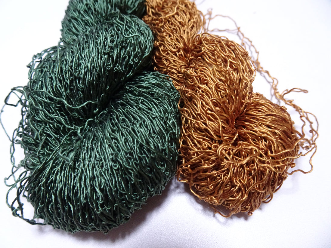 Japanese Vintage Rare Chirimen Silk Thread 2sets Embroidery & Weaving 17551