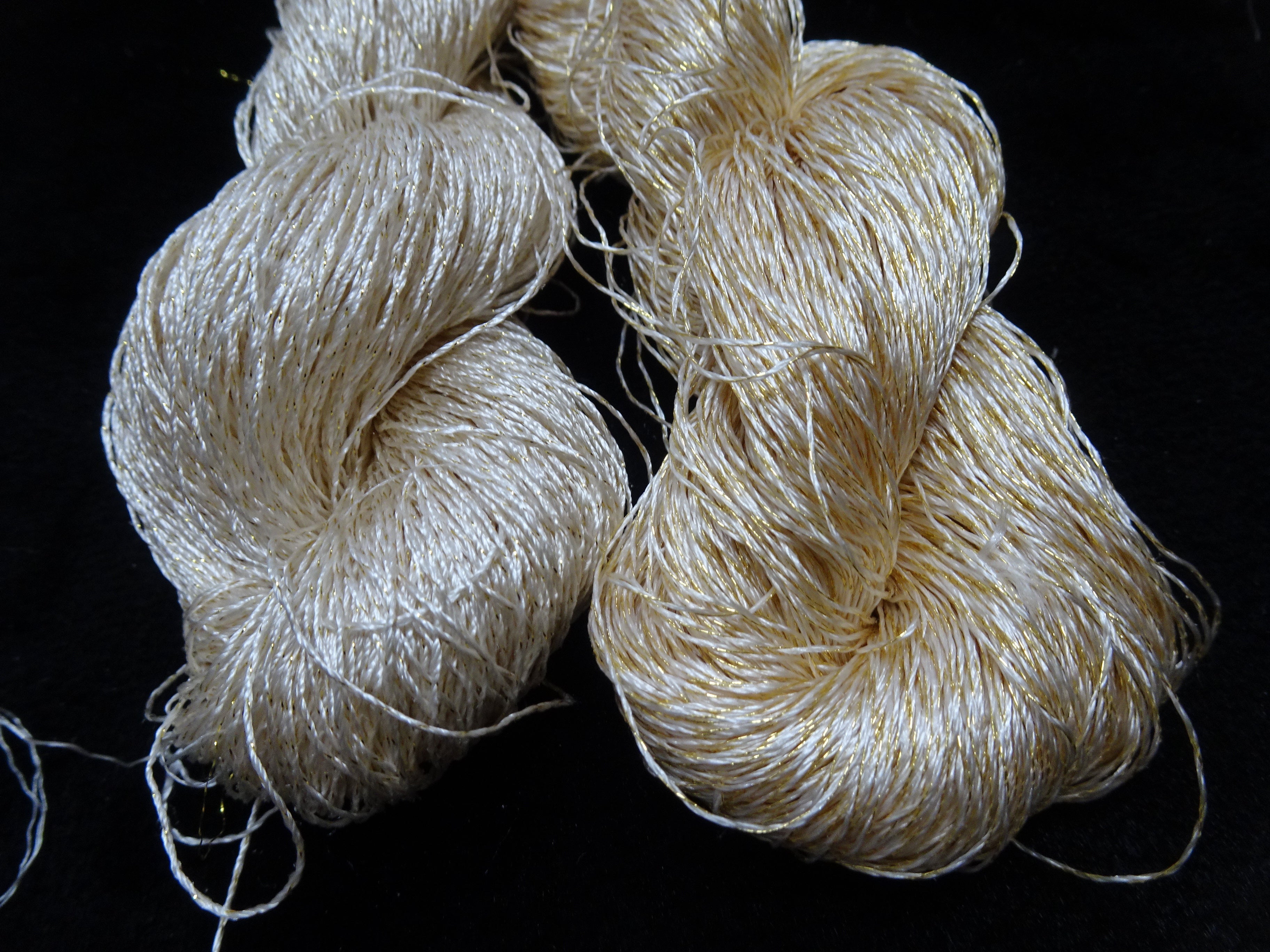 Japanese Vintage High Class Rare Silk Thread 2sets Mixture of Gold embroidery 17907