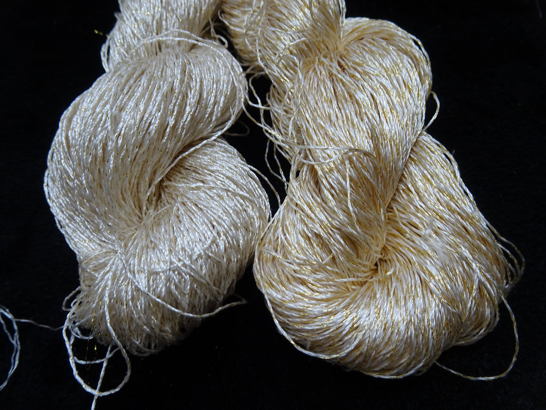Japanese Vintage High Class Rare Silk Thread 2sets Mixture of Gold embroidery 17907