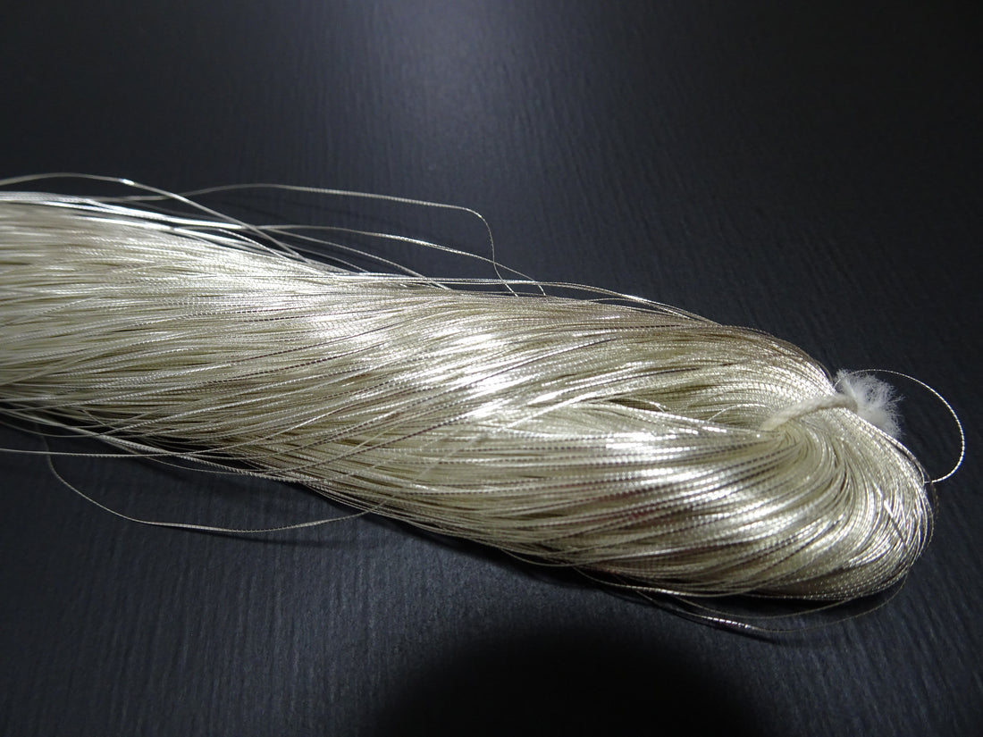 Special Price!! Japanese Rare Vintage High Class Real Silver Leaf Thread "Gokukou" Embroidery  500M  0.16mm  17705