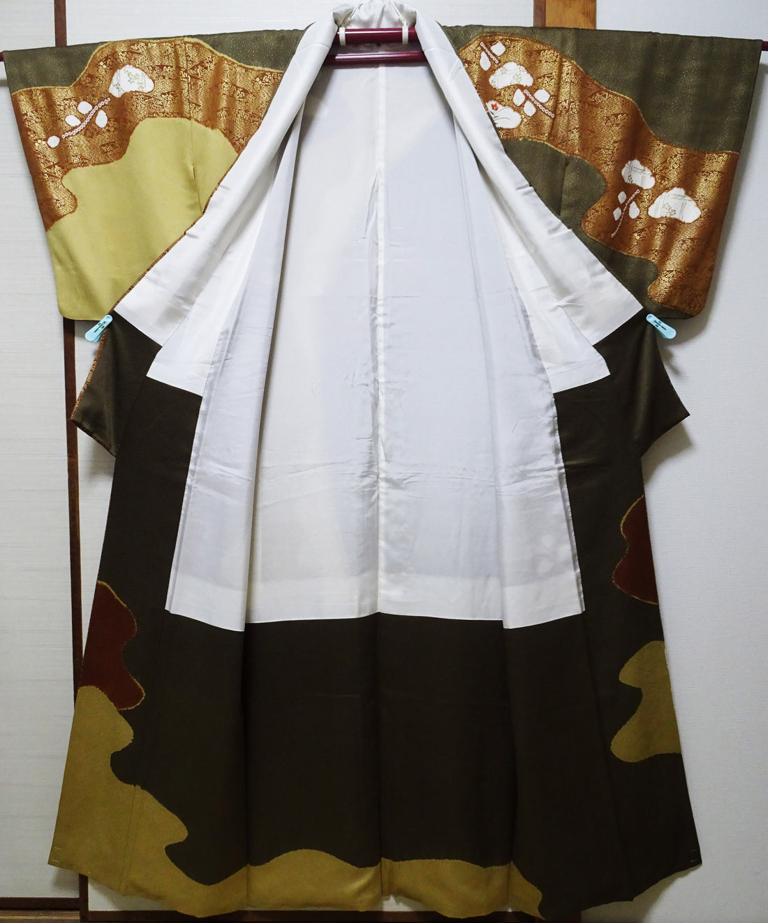 Japanese Kimono Silk Homongi Shibori Embroidery 16483