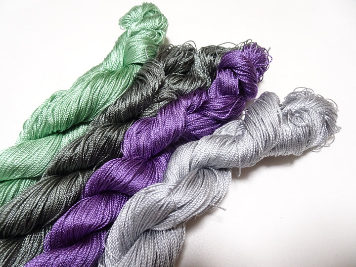 Japanese Vintage Strong Twisted Silk Thread 4sets Embroidery & Weaving 15606