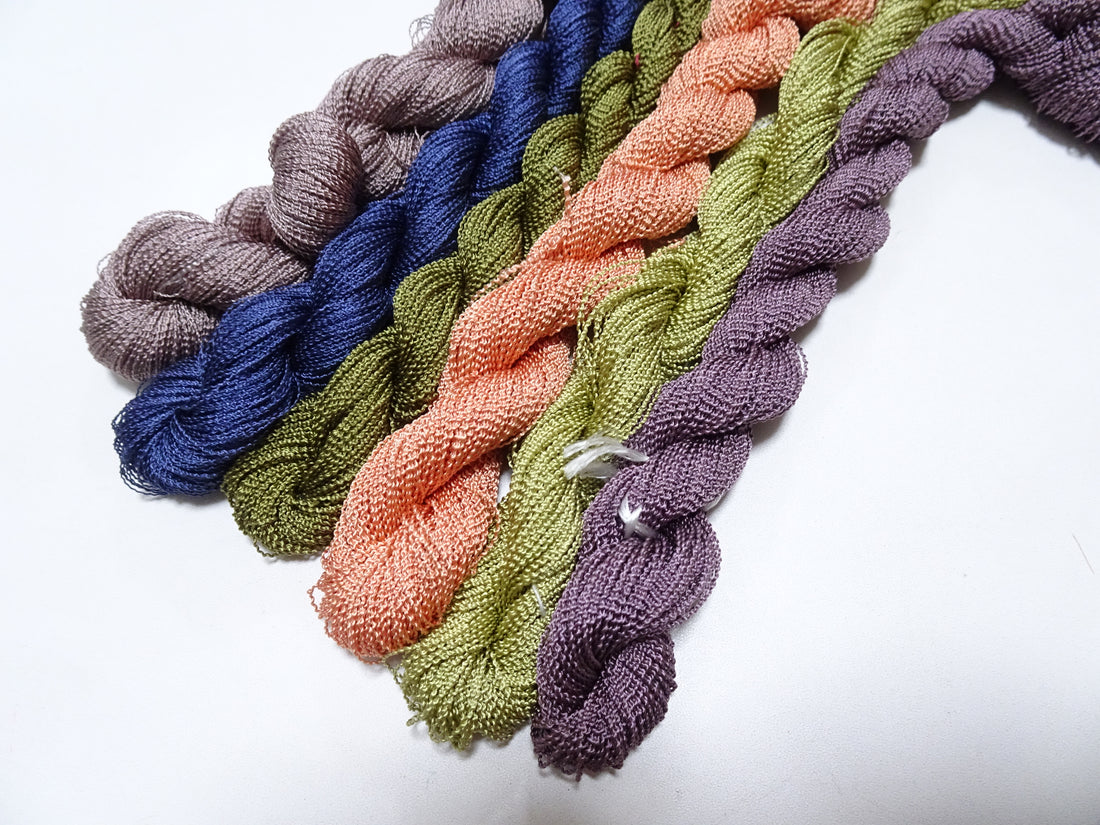 Japanese Vintage Kabe Silk Thread 6sets Embroidery & Weaving 18959