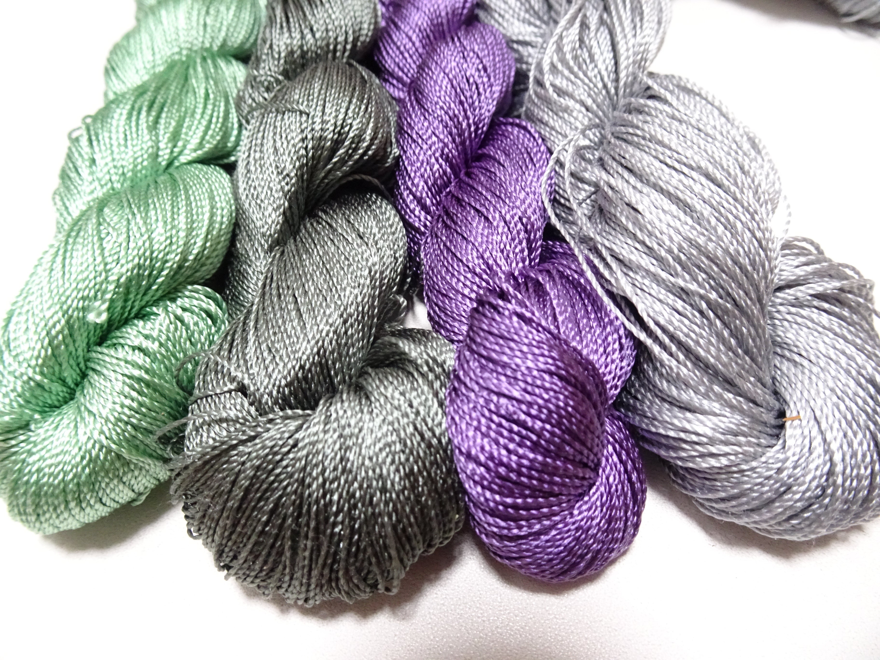 Japanese Vintage Strong Twisted Silk Thread 4sets Embroidery & Weaving 15606