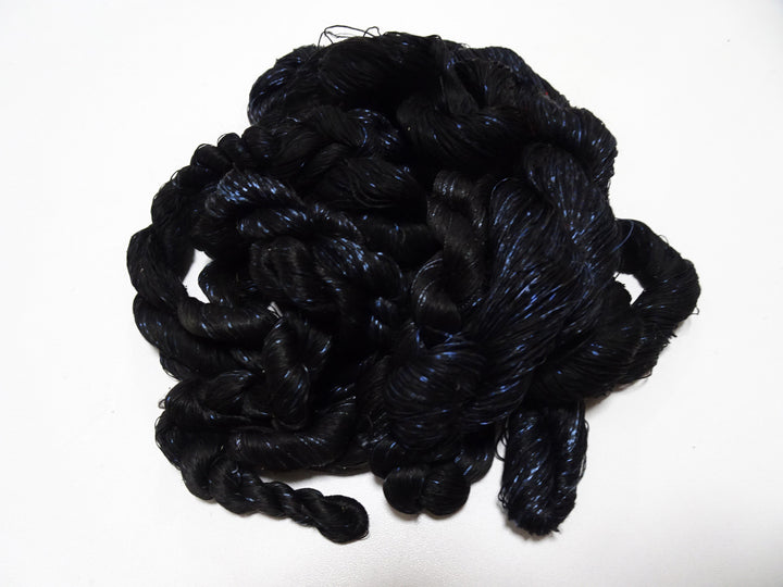 Japanese Vintage Super Rare Indigo Mud Dyeing kasuri loose Twisted Silk Thread Sets Embroidery & weave 13426