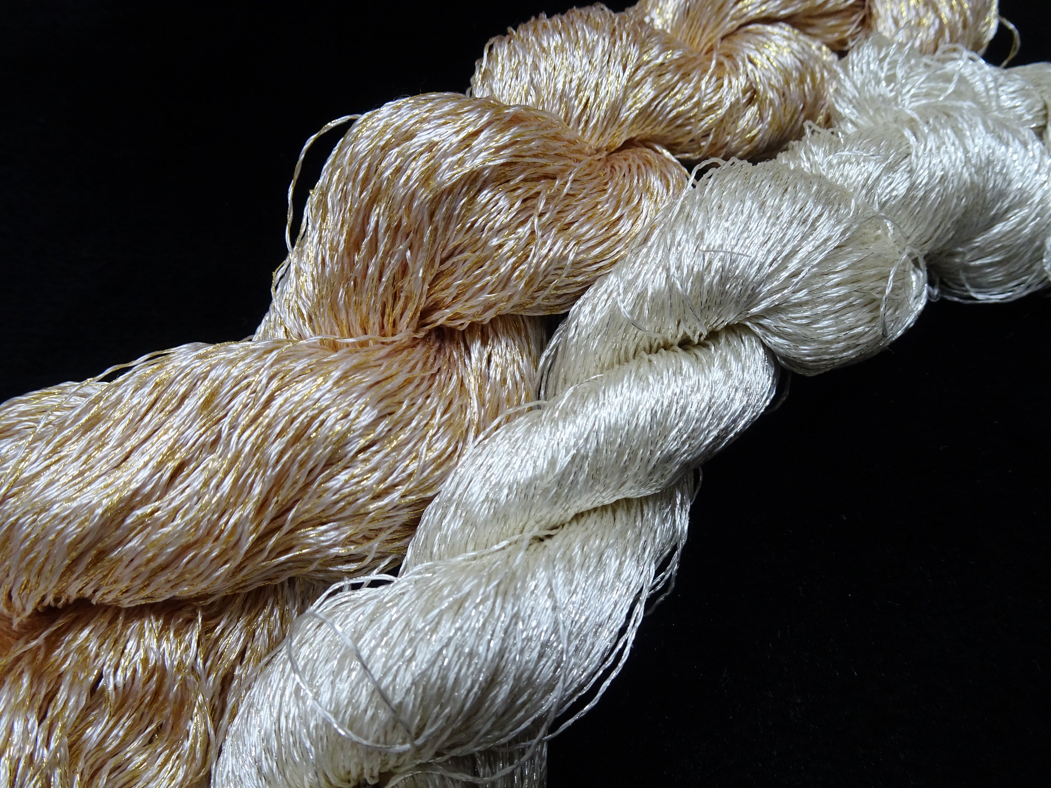 Japanese Vintage High Class Rare Silk Thread 2sets Mixture of Gold embroidery 17909