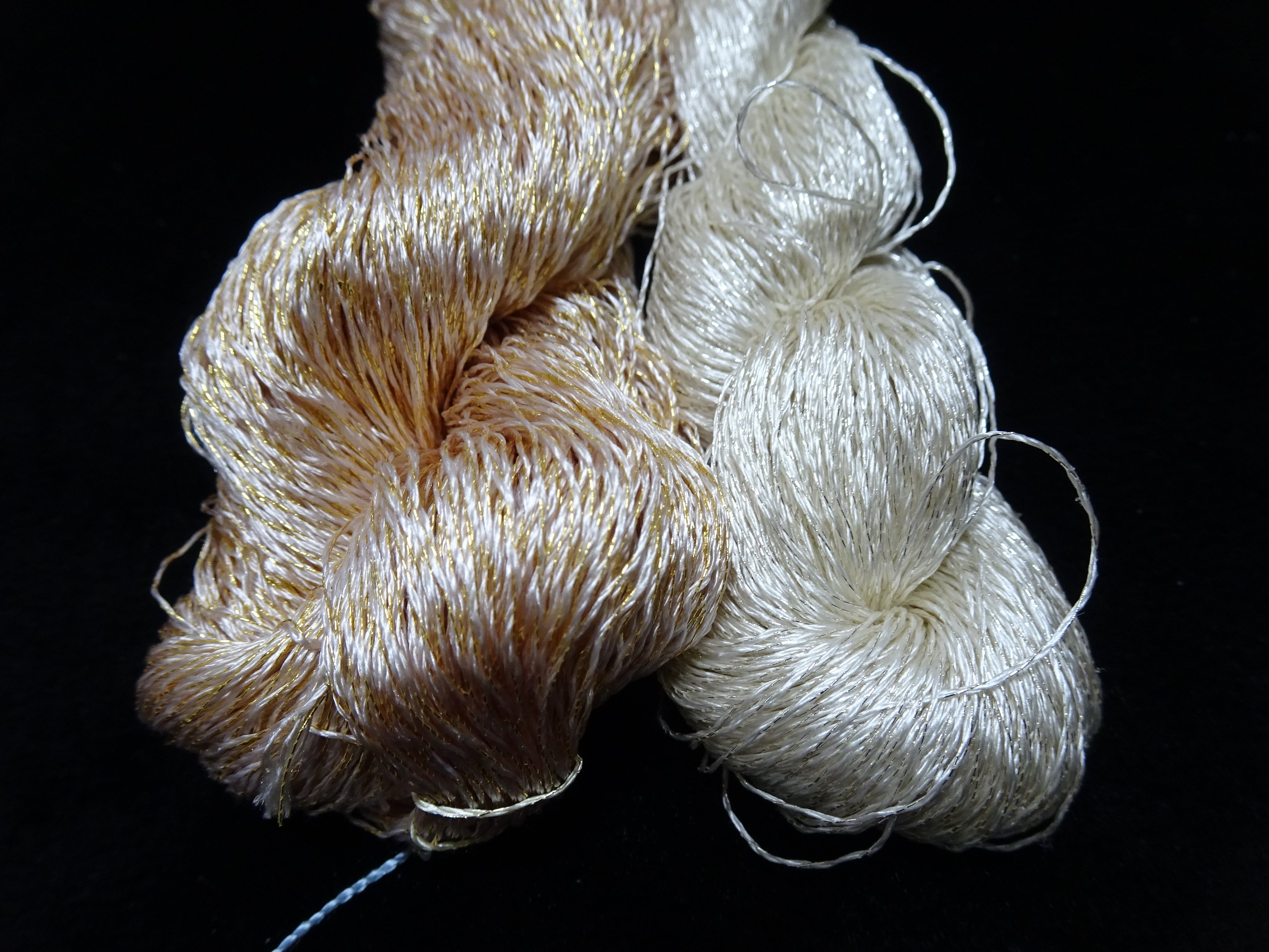 Japanese Vintage High Class Rare Silk Thread 2sets Mixture of Gold embroidery 17909