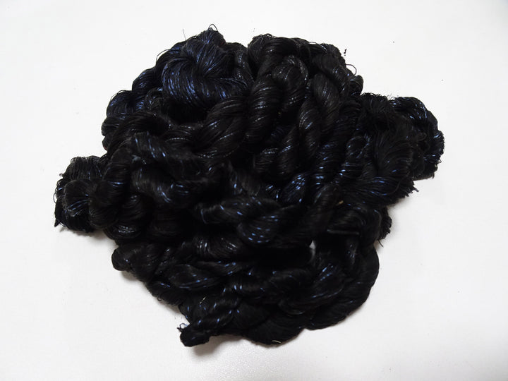 Japanese Vintage Super Rare Indigo Mud Dyeing kasuri loose Twisted Silk Thread Sets Embroidery & weave 13427