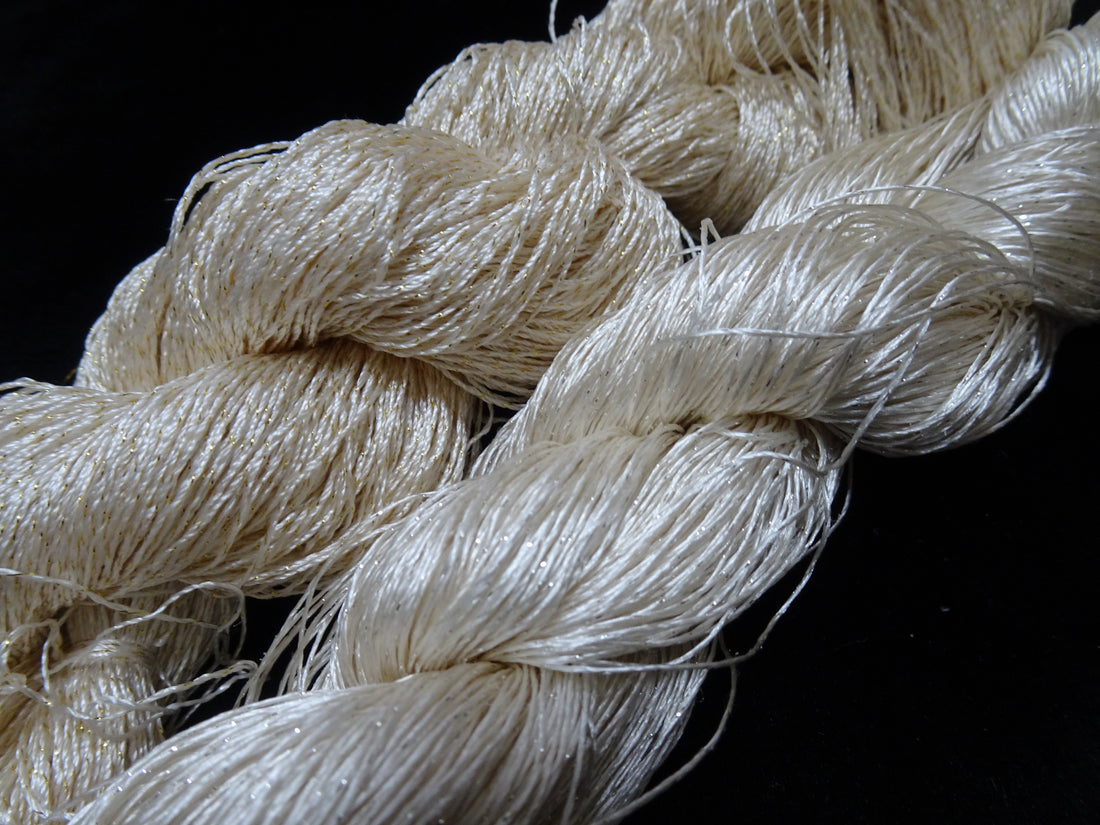 Japanese Vintage High Class Rare Silk Thread 2sets Mixture of Gold embroidery 17910