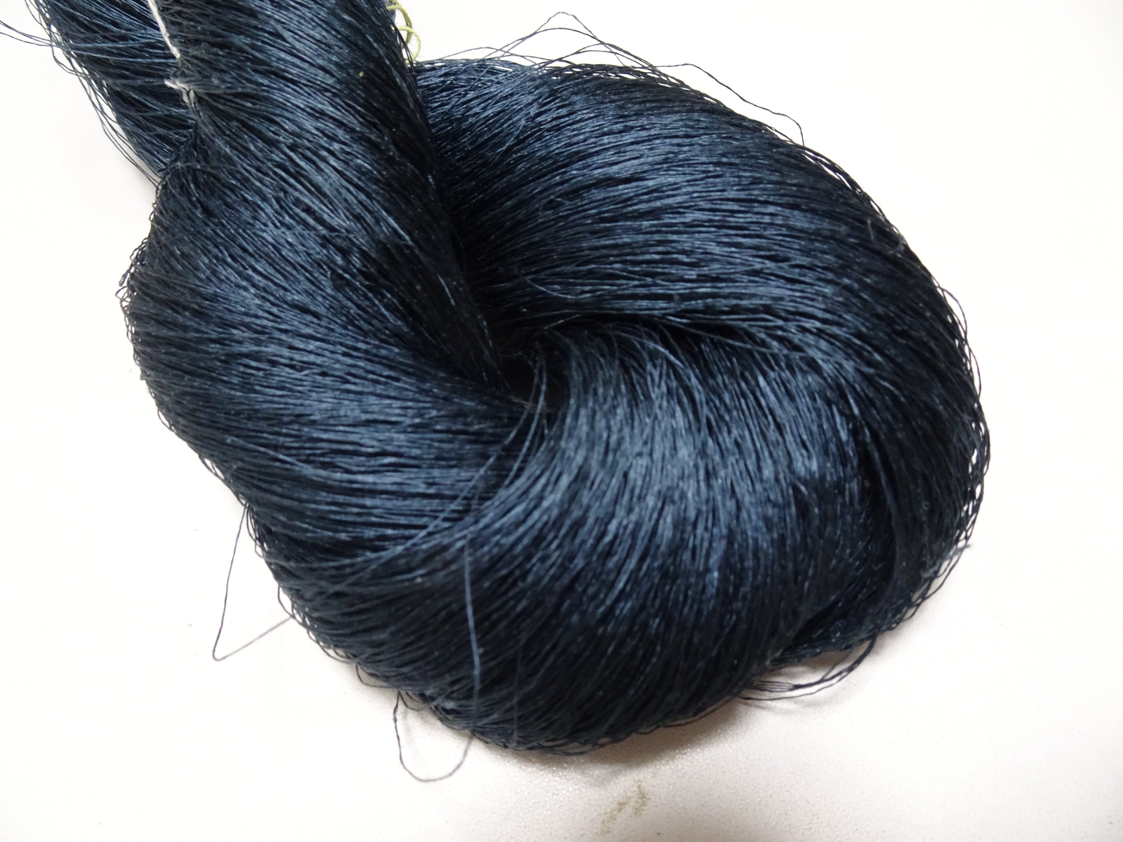 Japanese vintage Tsumugi silk thread embroidery & weave 8746
