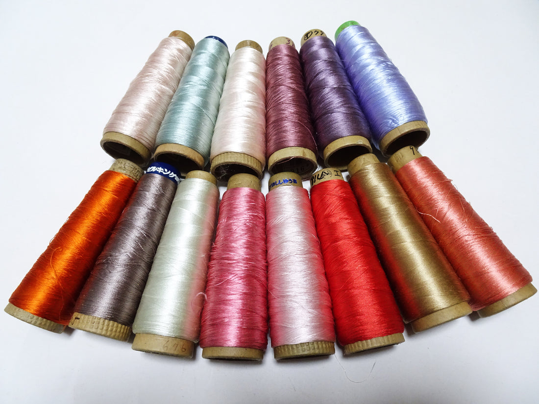 Great deal!! Japanese vintage silk thread 14sets embroidery Imperfect item (please see description for details)  16379