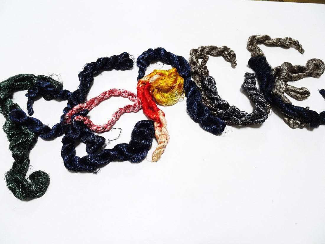 Japanese Vintage Super Rare Mud Dyeing kasuri loose Twisted Silk Thread Various Sets Embroidery & weave 13428