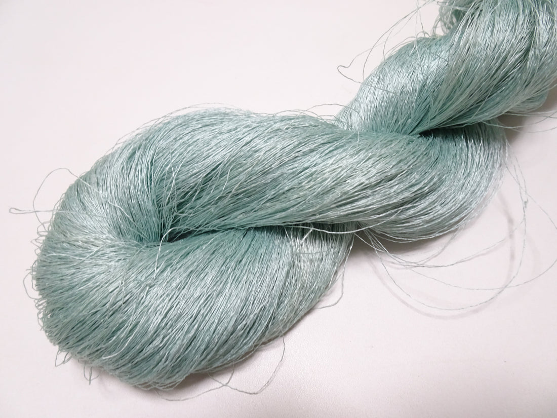 Japanese vintage Tsumugi silk thread embroidery & weave 8747