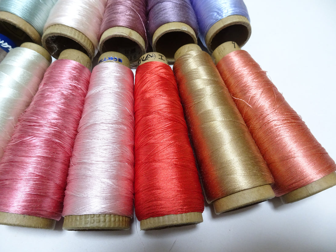 Great deal!! Japanese vintage silk thread 14sets embroidery Imperfect item (please see description for details)  16379
