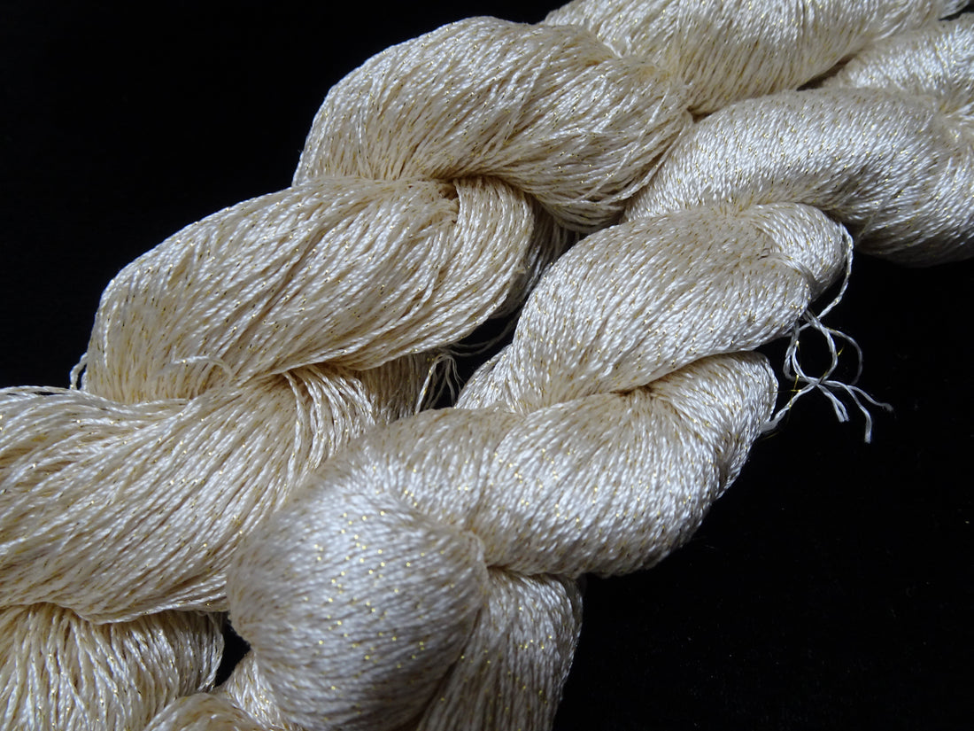 Japanese Vintage High Class Rare Silk Thread 2sets Mixture of Gold embroidery 17911