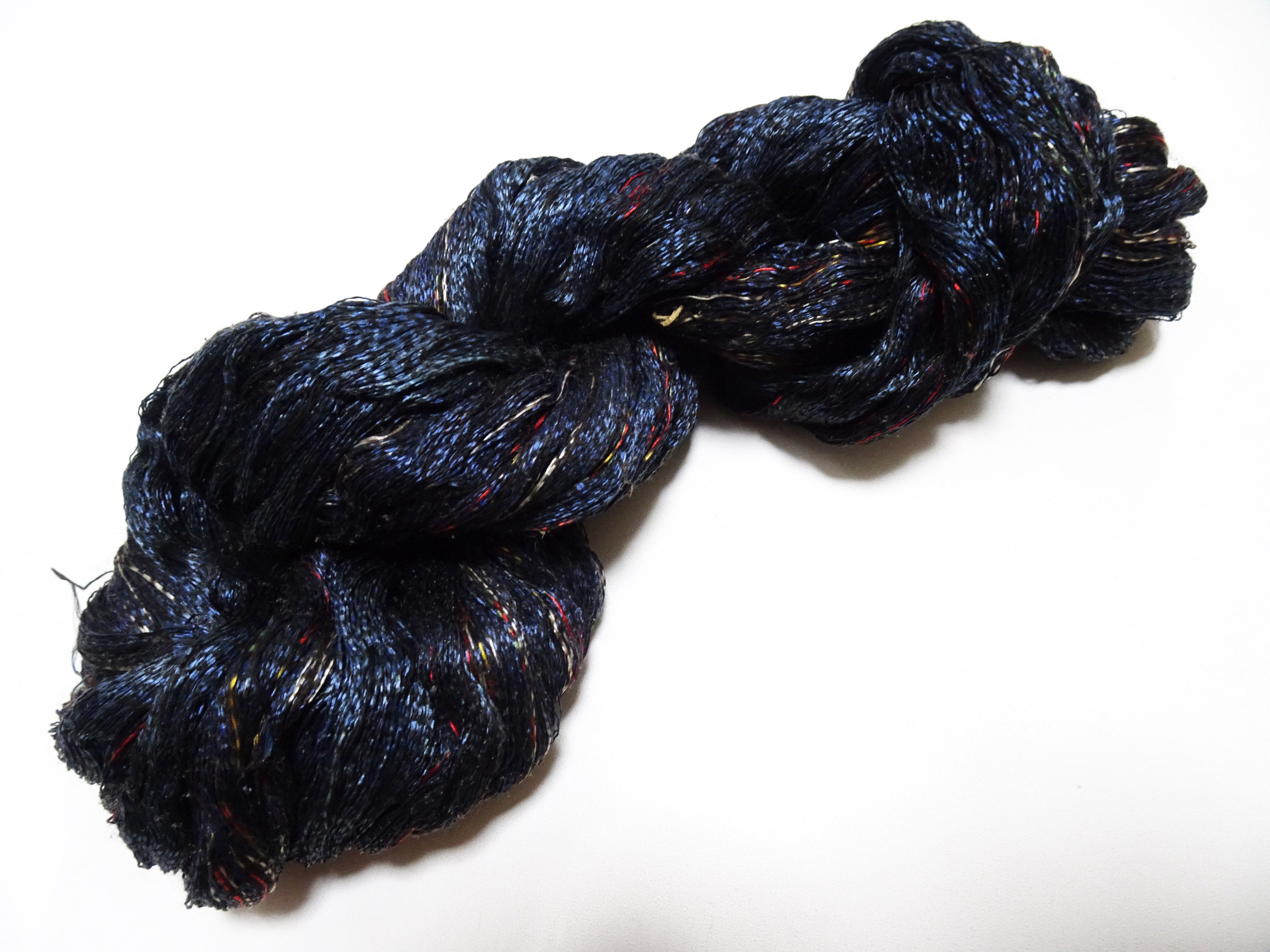 Japanese Vintage Super Rare Indigo Mud Dyeing kasuri loose Twisted Silk Thread Various Sets Embroidery & weave 15527